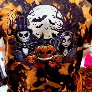 Custom Halloween Tie Dye Tee (Nightmare Before Christmas